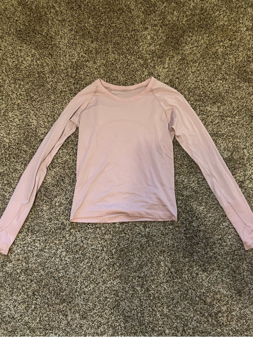 Lululemon Light Pink Long Sleeve Crew Neck Top